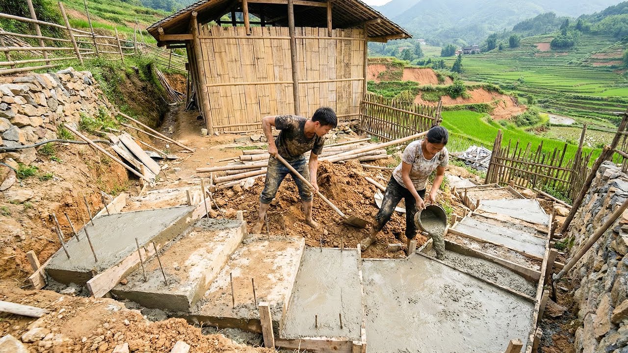 Young Couple’s 100-Day Time-Lapse | Building Retaining Walls, Stairs & Fences from Scratch