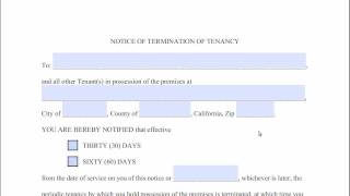 60 Day Notice to Quit