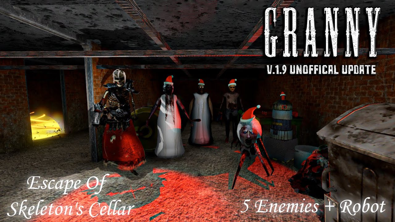 Granny v1.9 Unofficial (PC) - Skeleton Cellar With New Place To Explore And New UFO Escape