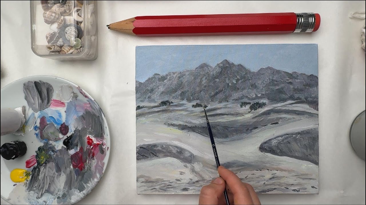 Silent Desert Hills – Real Time Painting with Relaxing Music | Calm Landscape Art