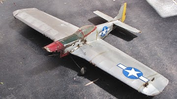 Vintage control line P51 Mustang conversion to RC slope soarer