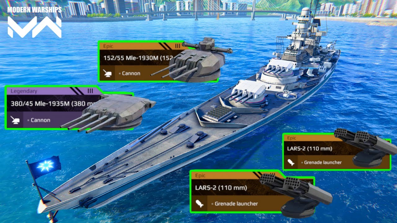 FS Richelieu - with 4x LARS-2 (110mm) 🔥 Burtal Grenade luncher ☠️- modern warships 