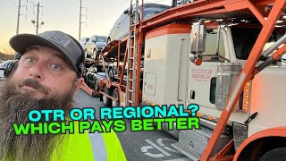 What pays better OTR or Regional car hauling? #carcarrier #carhauler #truckdriving #truckingbusiness