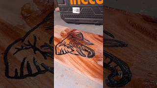 Satisfying ASMR Elephant Wood Carving on Mahogany | Detailed Rotary Tool Art ✨ #Shorts