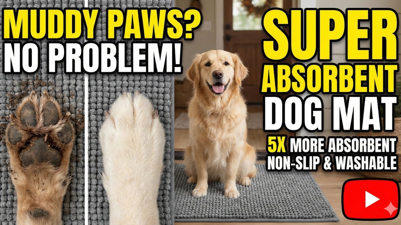 SUPER ABSORBENT Chenille Doormat | Non-Slip & Machine Washable Indoor Rug