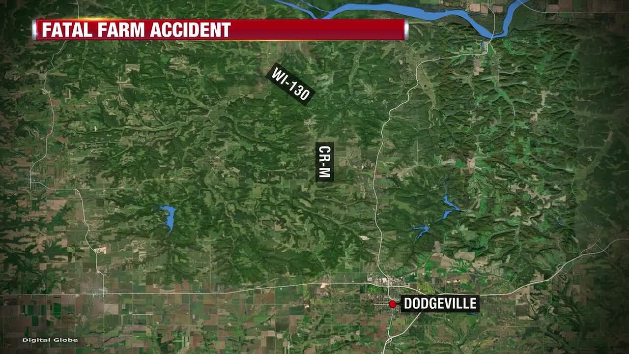 Man dies after being pinned under tractor in Iowa County - YouTube