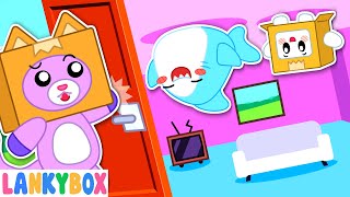 LankyBox Upside Down Playhouse! - Playtime Theme Park | LankyBox Channel Kids Cartoon