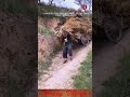 Farmers Struggle to Pull Heavy Carts Up Steep Hill #HardWork #VillageLife