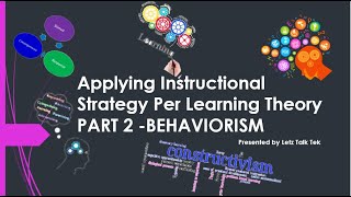 APPLYING INSTRUCTIONAL STRATEGIES PER LEARNING THEORY-PART 2-BEHAVORISM #BEHAVORISM #LESSONPLANNING Applied Learning Pt 2