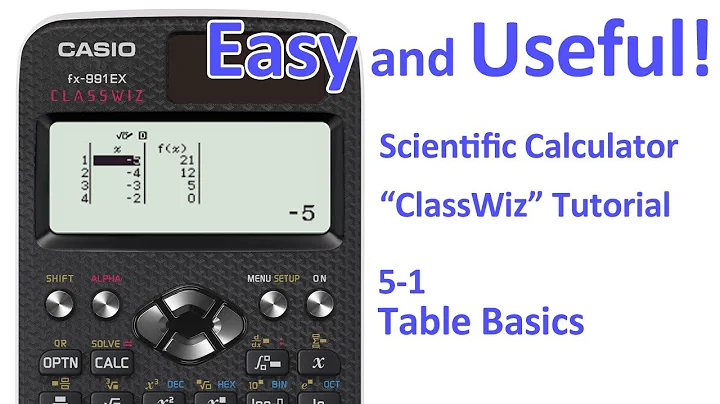ClassWiz Calculator Tutorial - Table 5-1 Table Basics