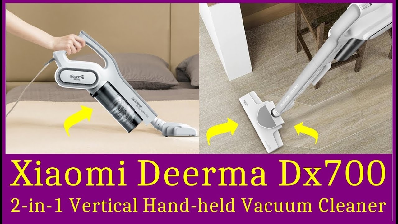 Xiaomi Deerma Dx700 2 In 1 Vertical Hand Held Vacuum Cleaner With Large Capacity Dust Box Low Noise Youtube