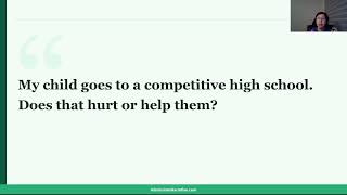 My child goes to a competitive high school. Does that hurt or help them?
