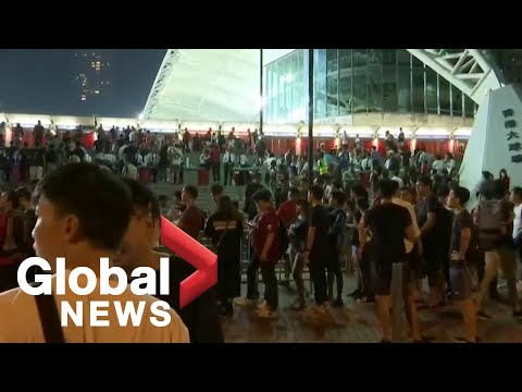 Hong Kong soccer fans march in support of pro-democracy protesters china southern airlines