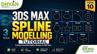 3DS Max Spline Modelling Tutorial | Circle, Ellipse, Arc, Donut, Star, Helix & TextPlus