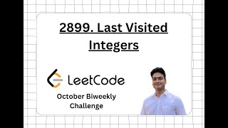 2899. Last Visited Integers Leetcode 2899 Last Visited Integers Python