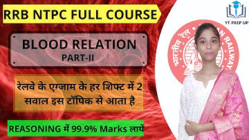 #RRB #NTPC #GROUPD #YTPREPUP|Blood Relation|रक्त संबंध| Part 2|REASONING BY SHUBHRA SHREEROOPA MA