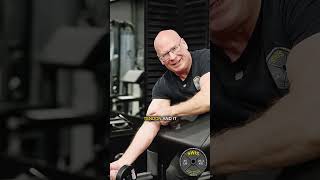 This video is discussing arm placement on the pad to prevent bicep tendonitis/rupture.