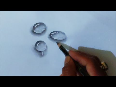 How to draw water drops || Easy pencil drawing || 3d water drop drawing 💧