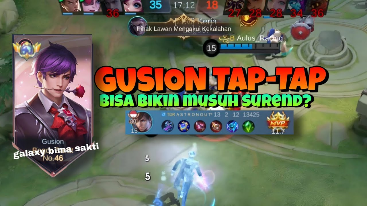 Surend MATCH SERU!! GUSION TAP-TAP KILL13. MUSUHNYA SAMPE SUREND - YouTube