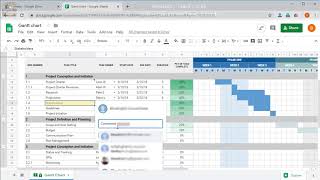 Google Sheets for Project Management - Add comments and assign them