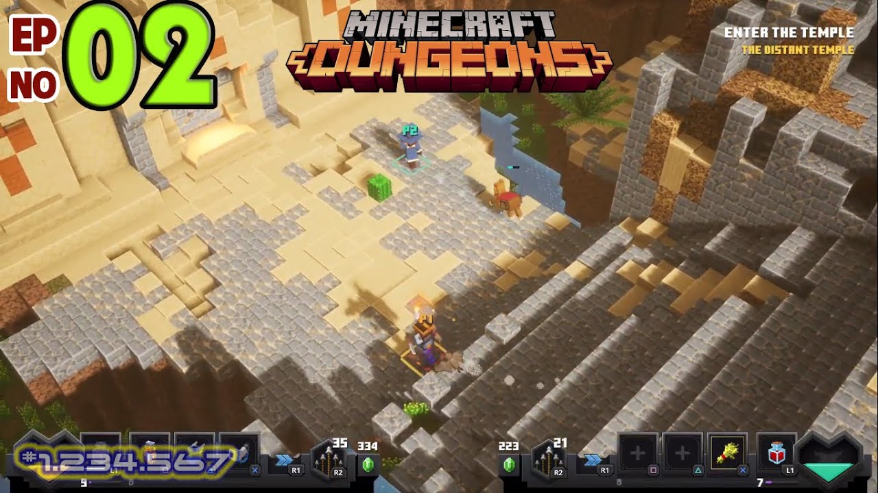 Minecraft Dungeons | Part 2 | Couch co-op 2 players | PS4 | CACTI ...