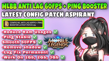 Mobile legends Anti Lag 60FPS Config | Super Smooth + Ping Booster Patch Aspirant Mlbb