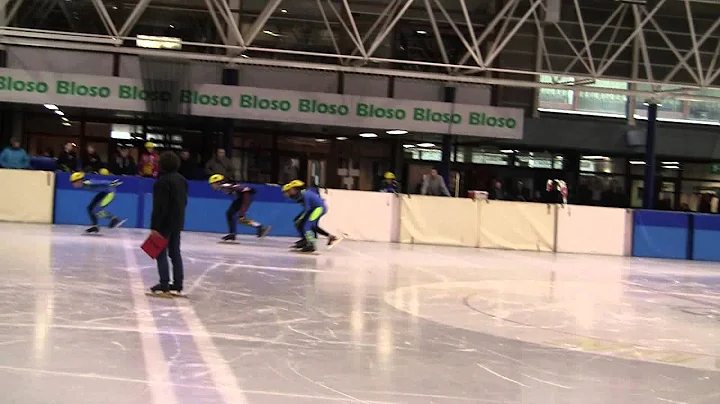 2013 BK Shorttrack Hasselt, finale 1000m, Timothy Dewispelaere, Maarten Slembroeck,