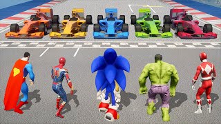 การแข่งขัน SpiderMan F1 Cars Racing Challenge กับ SuperHeroes Superman, Power rangers # 116 screenshot 1