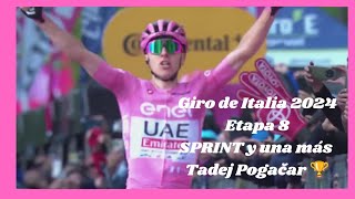 Tremendo Tadej Pogačar  Giro de Italia 2024 Etapa 8