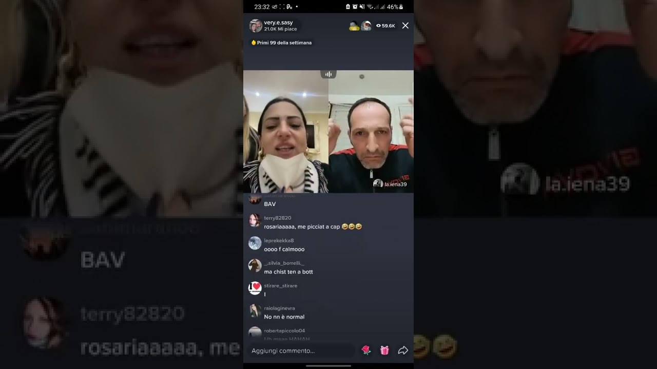 21/01/2022 Diretta Veronica che discute con Giovanni su TikTok