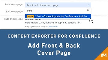 Content Exporter for Confluence - Add Front & Back Cover Page