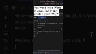 You typed ‘Hello World’ in Java… but it only prints ‘Hello’? Why? #shorts