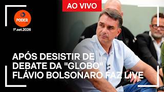 Ao vivo: após desistir de debate da 'Globo', Flávio Bolsonaro faz live