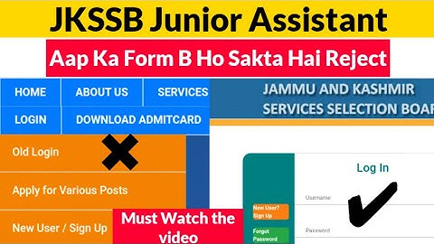 JKSSB Junior Assistant Application Form 2025 | Old Login ✖ New User ✔ | Must Watch