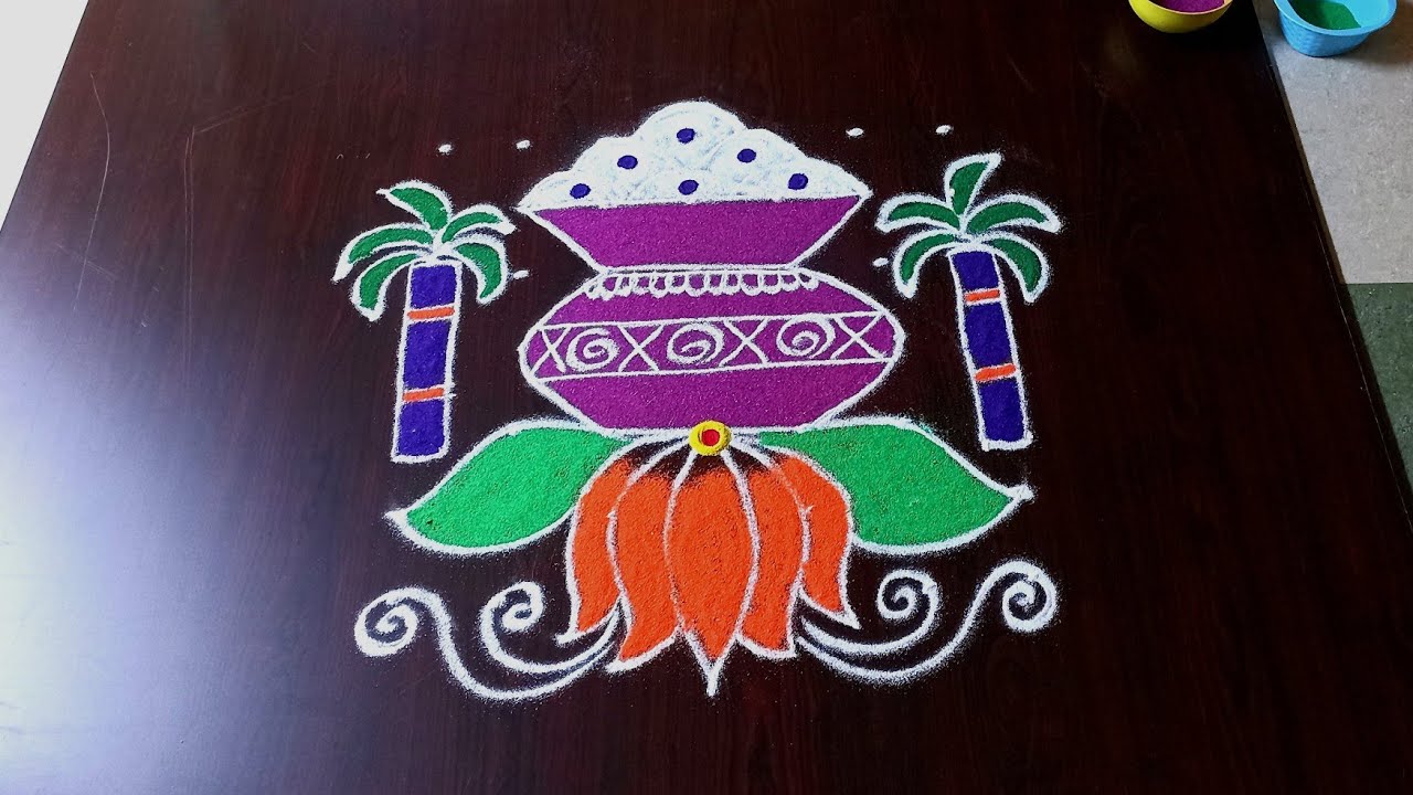 7×7 dots pongal pot kolam|bhogi kundala muggulu|sankranti muggulu|pandaga muggulu