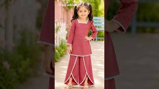 Part-2 stylish lace work outfit design/tulip plazo with kurti tutorial#ytshorts#trending#kidswear