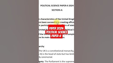 Paper 2024 political Science Paper-II