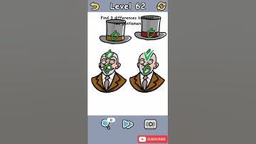 Brain Crack Level 62 Find 3 differences between two gentlemen Walkthrough