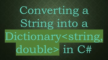 Converting a String into a Dictionary string, double  in C#