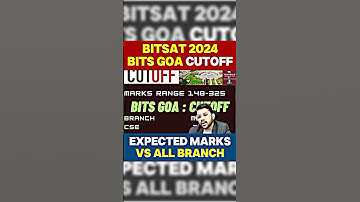 BITSAT 2024 - BITS GOA CUTOFF | EXPECTED MARKS VS ALL BRANCH #shorts