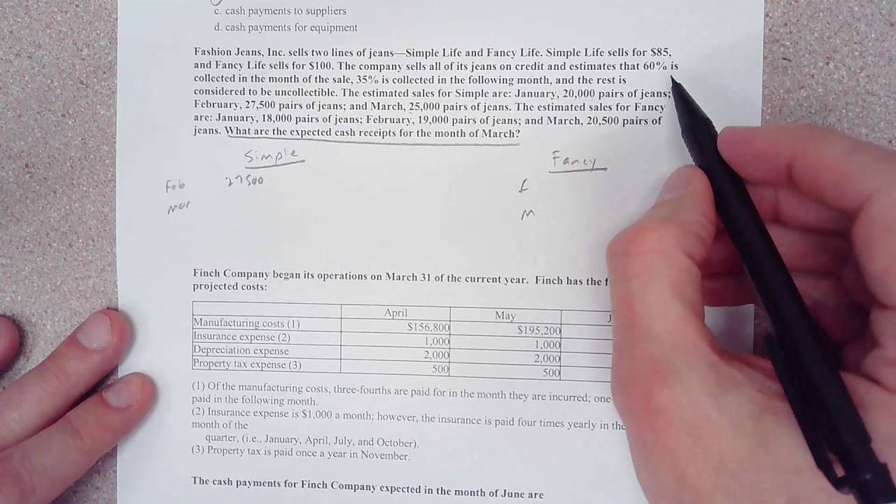 Calculating cash receipts for the cash budget YouTube
