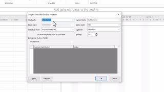 M2L3 MS Project:  Setting Project Start and End Dates