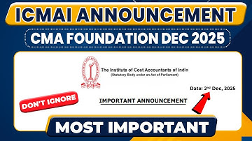 CMA Foundation Dec 25 Admit Card | CMA Exam Dec 25 Admit Card | How to Download CMA Admit Card