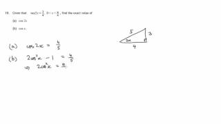 Q10 Paper 1 SQA 2015 CfE Higher Mathematics Exam.