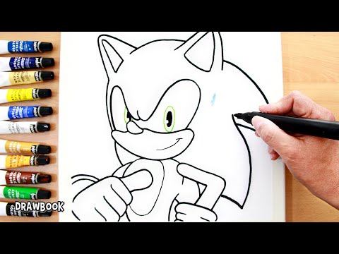 How to Draw and Paint SONIC The Hedgehog (Painting using acrylic on canvas)