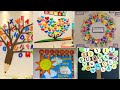 Classroom Decoration Ideas|| Paper Art || flower crafts for class room