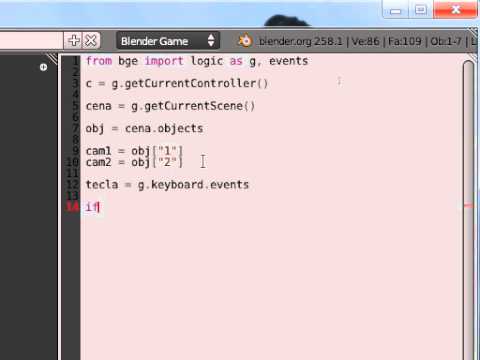 Blender 2.59 Tutorial Python Ativar Cameras #5