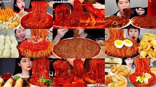 EXTREMELY SPICY COLD NOODLES MUKBANG COMPILATION 💯 DELICIOUS SATISFYING ASMR KOREAN NOODLES