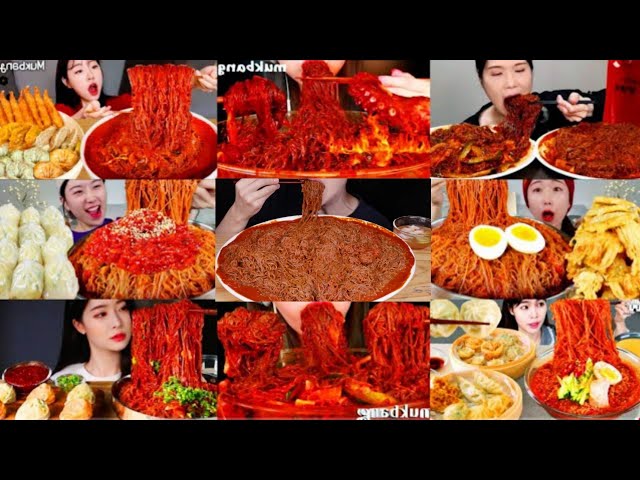 EXTREMELY SPICY COLD NOODLES MUKBANG COMPILATION 💯 DELICIOUS SATISFYING ASMR KOREAN NOODLES