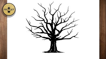 How to draw a tree without leaves easy for beginners